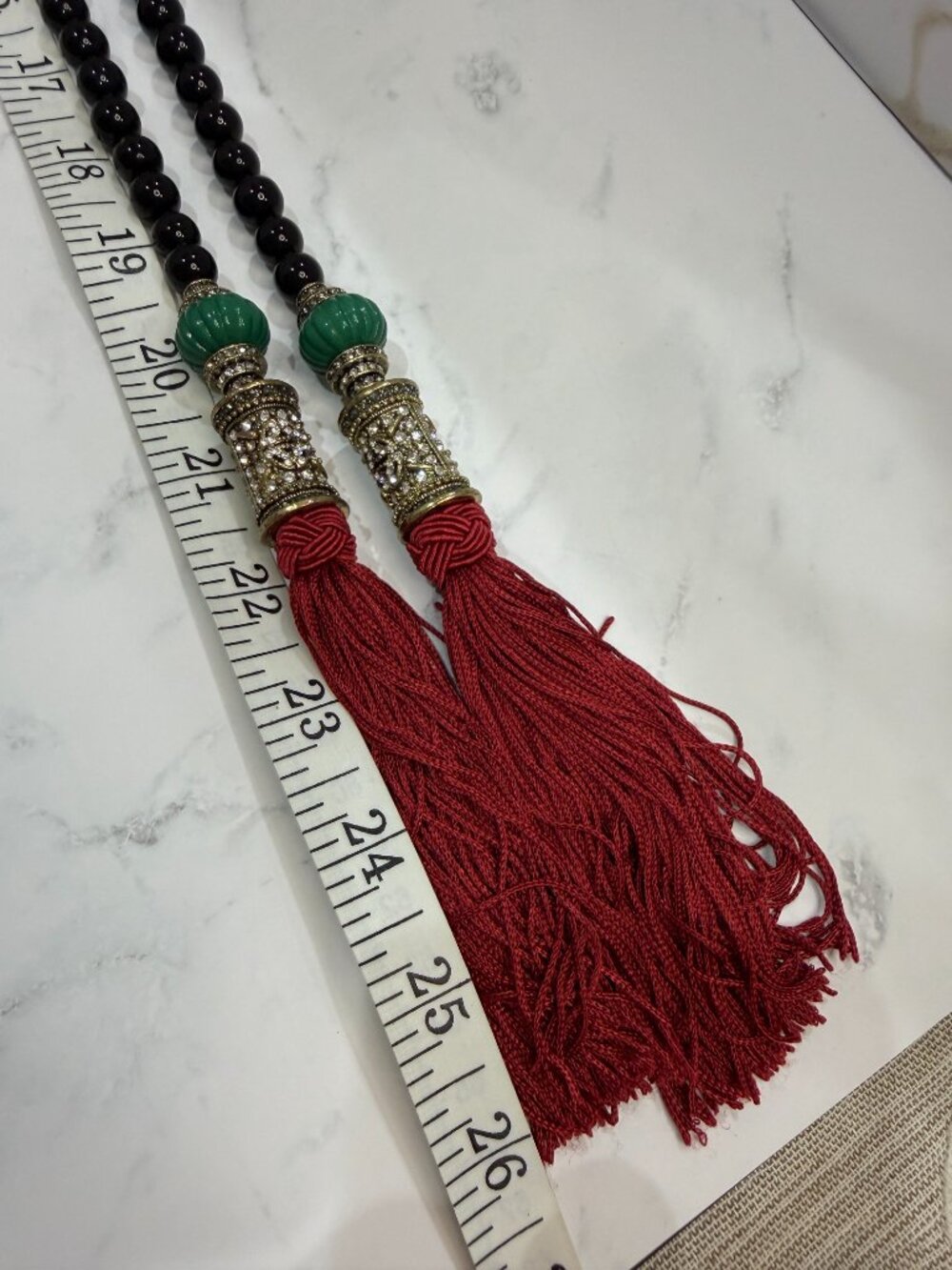 Heidi Daus Lovely Lux Crystal Statement Tassel Lariat Necklace - Picture 6 of 8